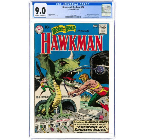 The Brave and the Bold #34 Hawkman (DC, 1961) CGC VF/NM 9.0 Off-white to white pages
