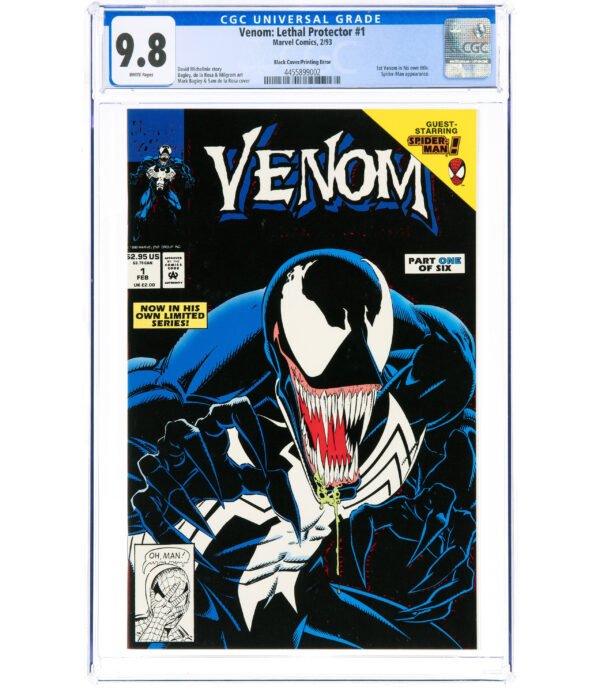 Venom: Lethal Protector #1 "Black Cover Printing Error" CGC NM/MT 9.8 WP Marvel 1993