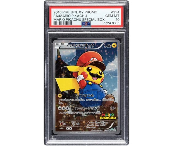 2016 Pokemon Japanese XY Promo Special Box #294 FA Mario Pikachu PSA 10